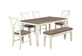 Powell Furniture Jane 6 Piece Dining Set, Antique White