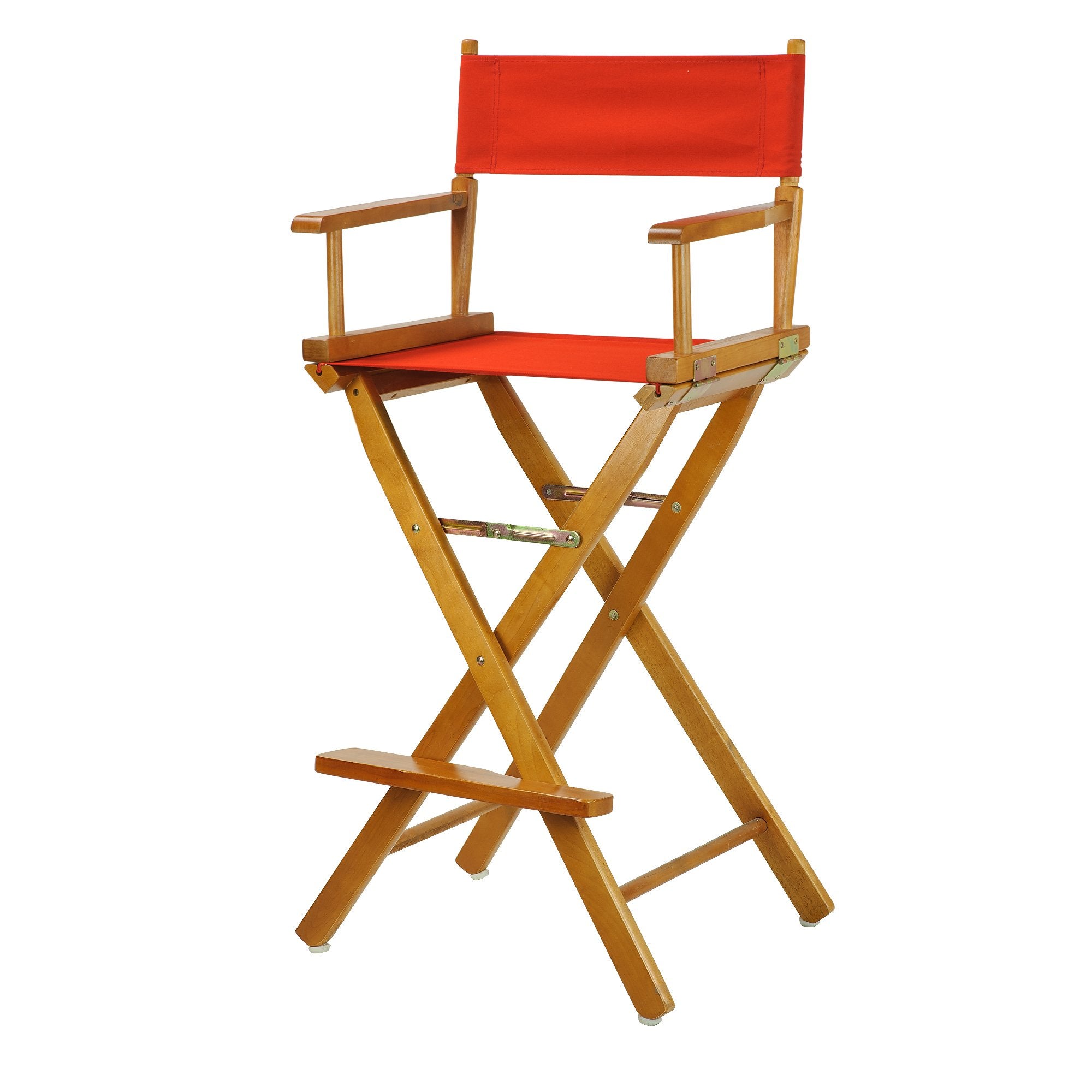 Casual Home 30 Directors Chair Honey Oak Frame-with Red Canvas, Bar Height