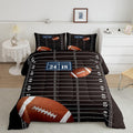 jejeloiu Football Comforter Set King Size Kids Rugby Comforter for Boys Girls Teens American Football Bedding Set Breathable Spo