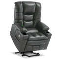 MCombo Dual Motor Power Lift Recliner Chair with Massage and Dual Heating, Adjustable Headrest for Big and Tall Elderly People, 