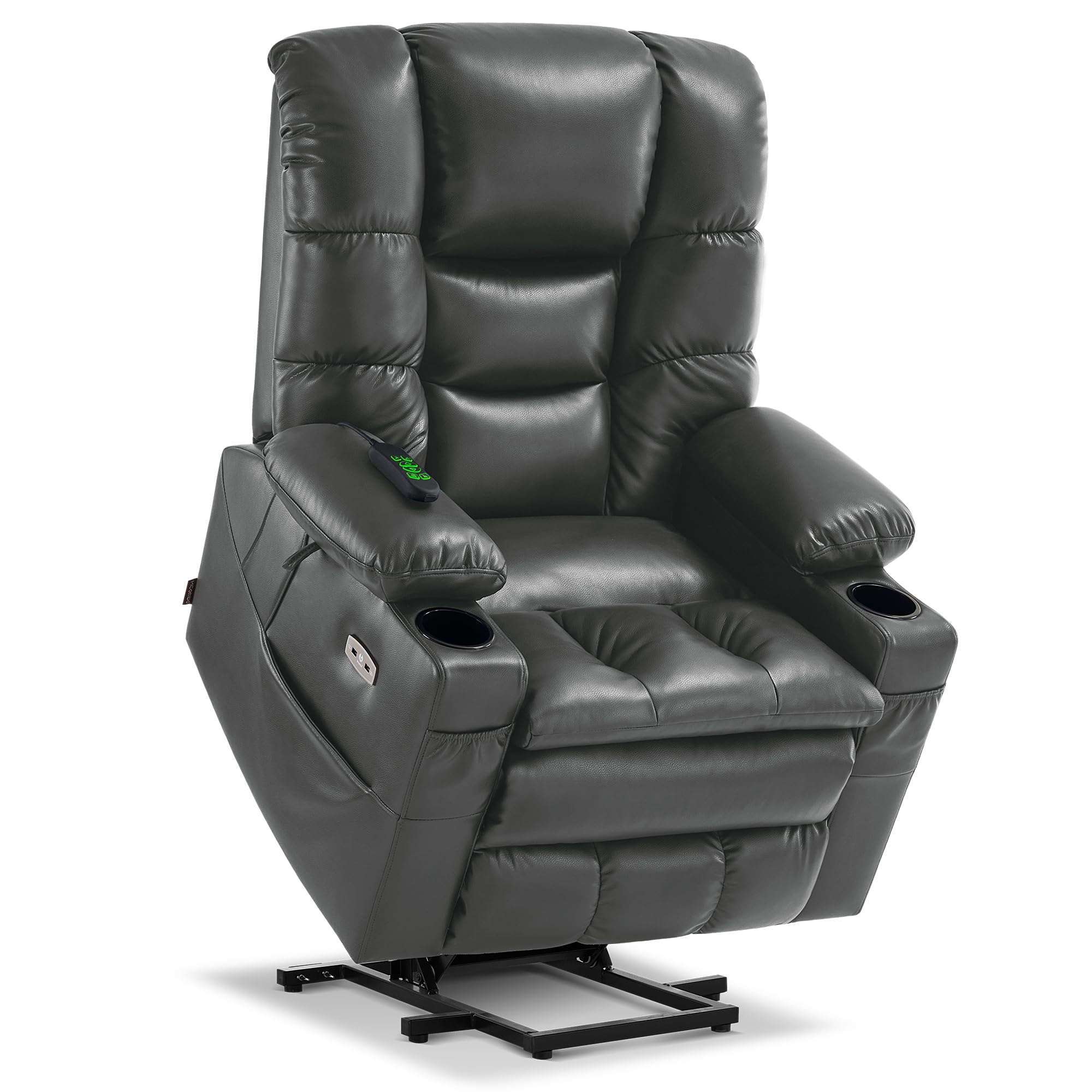 MCombo Dual Motor Power Lift Recliner Chair with Massage and Dual Heating, Adjustable Headrest for Big and Tall Elderly People, 