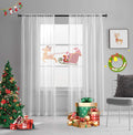 TOAVA DECO White Sheer Voile Curtains 84 Inches Long Translucent Solid Color Window Treatment Light flitering Rod Pocket White S