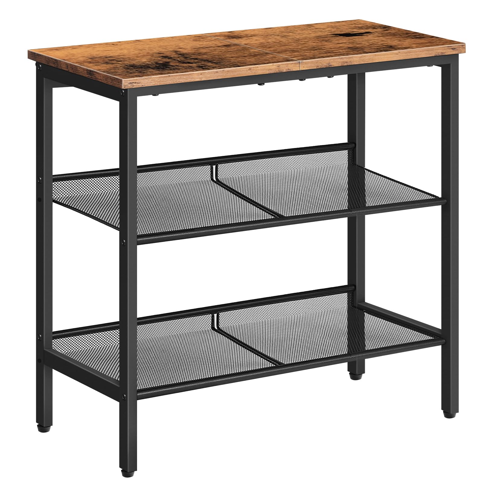 HOOBRO End Table, 3-Tier Narrow Side Table, Nightstand with 2 Flat or Slant Adjustable Shelves for Small Spaces, Hallway, Living