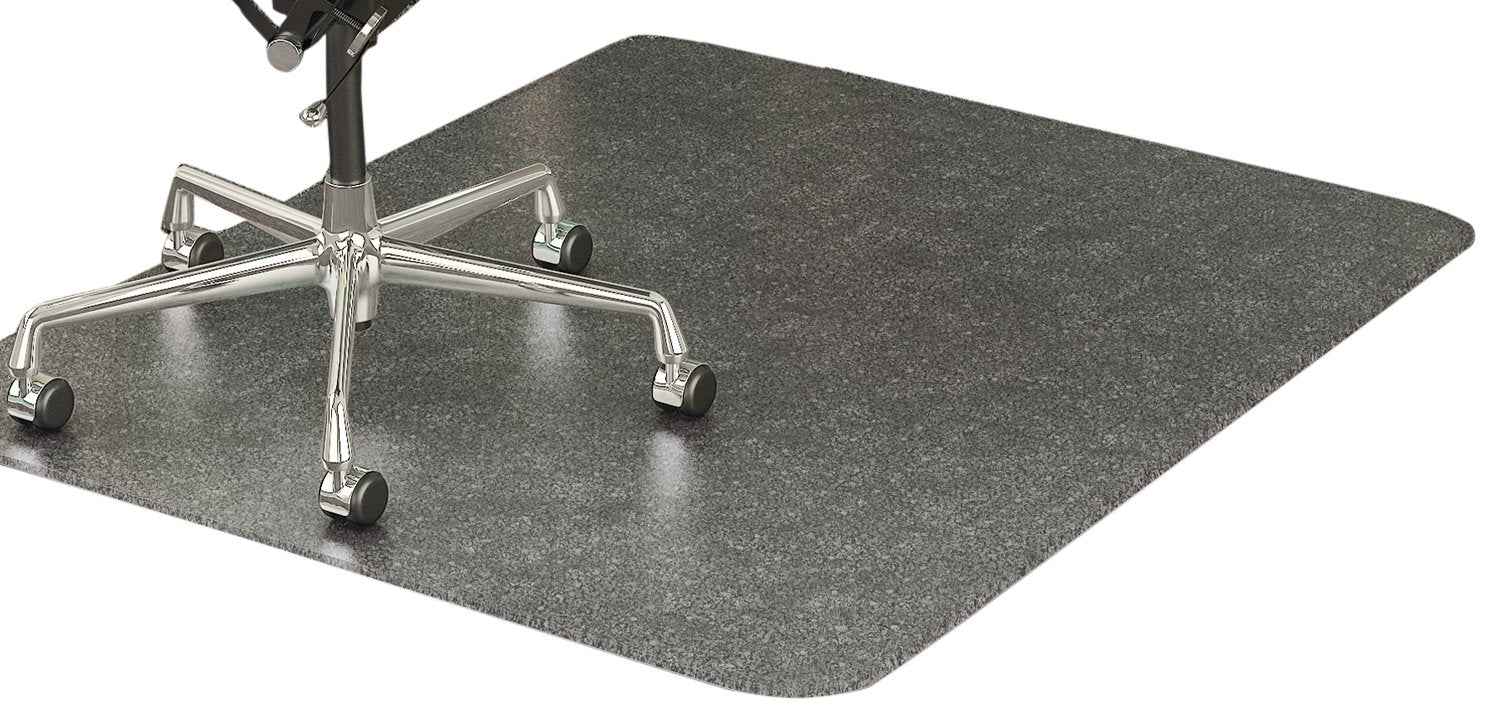 deflecto Beveled 45 x 53 Clear SuperMat Frequent Use Chair Mat Medium Pile Carpet