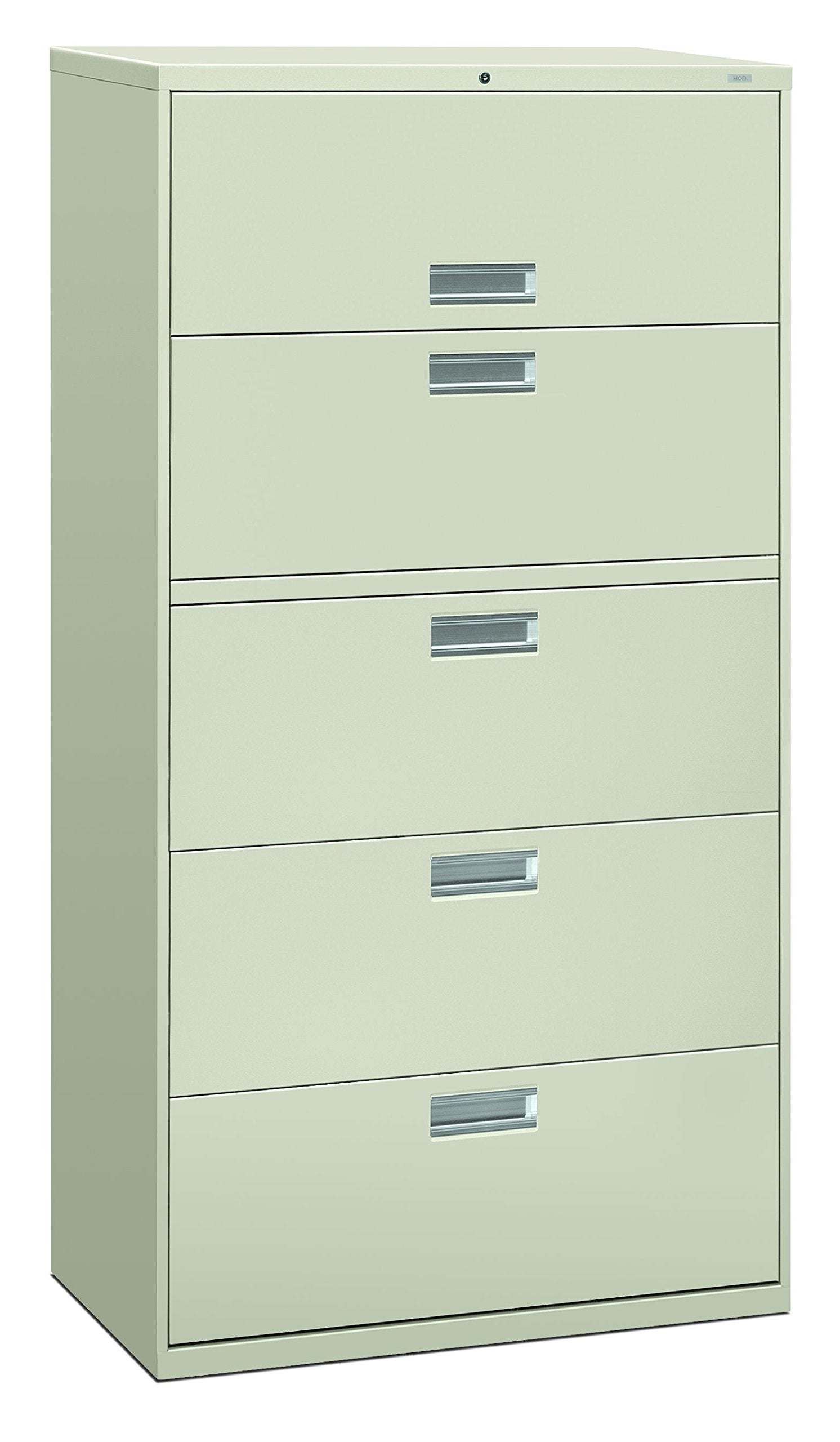 HON Brigade 600 Series Lateral File, 4 Legal/Letter-Size File Drawers, 1 Roll-Out File Shelf, Light Gray, 36 X 18 X 64.25