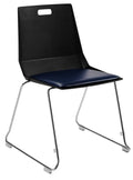 National Public Seating NPS LuvraFlex Stack Chair with Polypropylene Back/Padded Seat - Black/Blue
