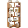 LITTLE TREE 6-Shelf Corner Bookshelf, 65    Tall L Shaped Bookcase, 6-Tier Industrial Corner Shelf Storage Display Rack for Livi