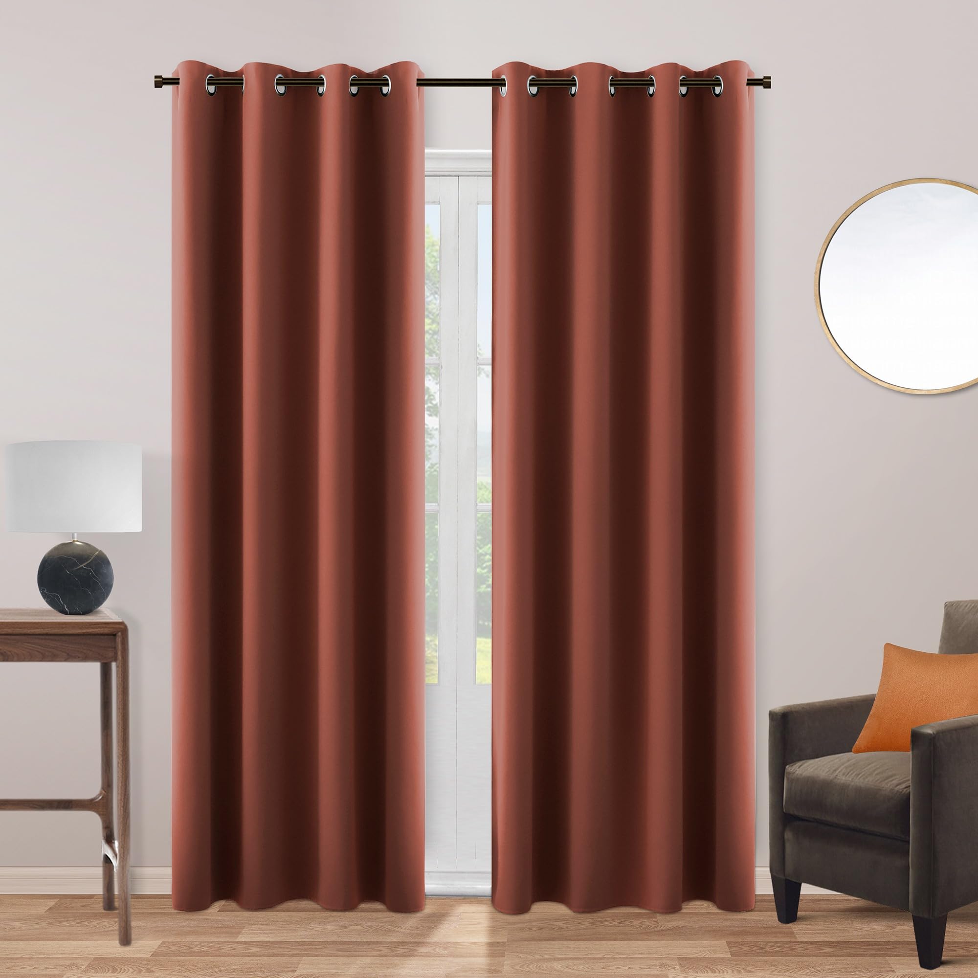 KOUFALL Blackout Curtains 96 Inches Long for Living Room 2 Panels Set Grommet Western Room Decor Darkening Thermal Window Curtai