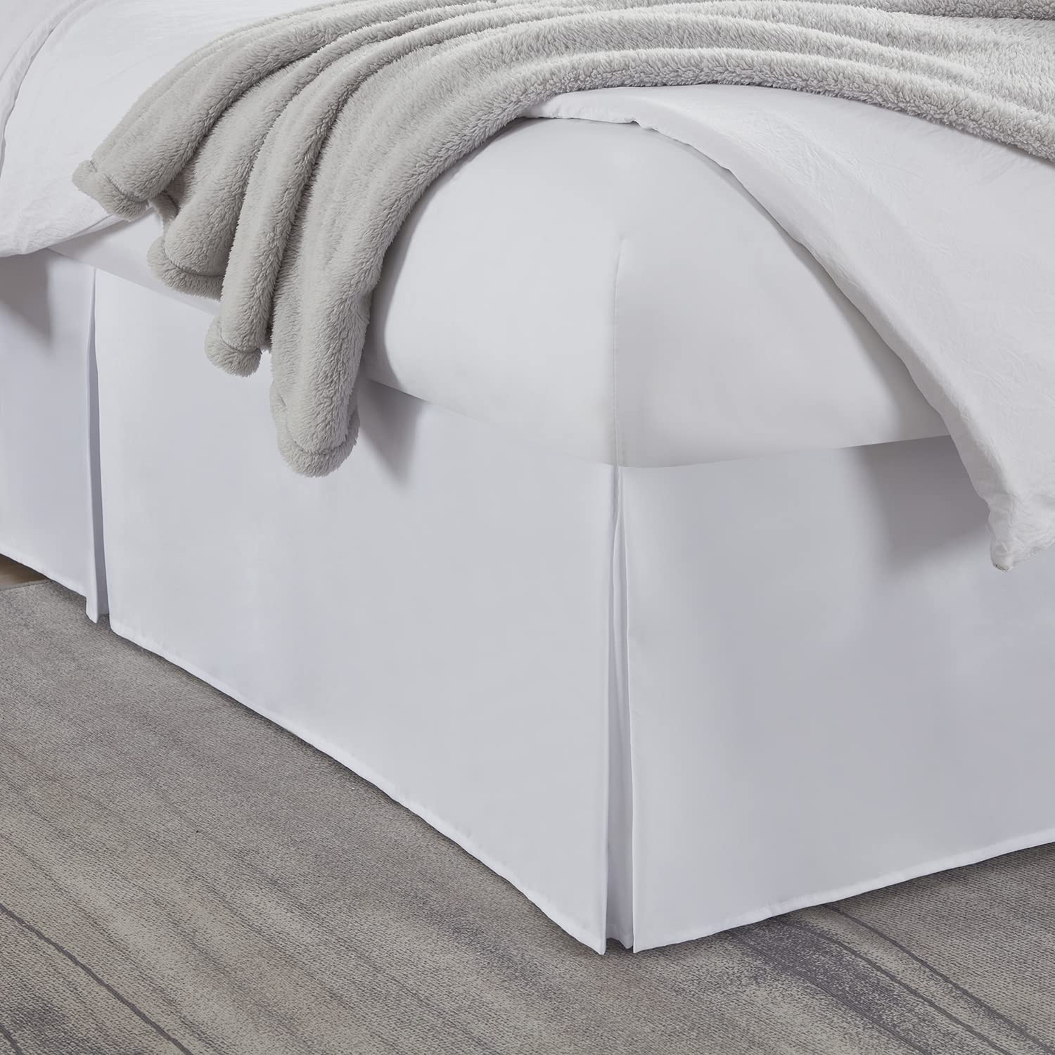 Nestl Ice Blue Bed Skirt Queen Size - Queen Bed Skirt 14 Inch Drop - Brushed Microfiber Bed Skirts - Hotel Quality Pleated Bed S
