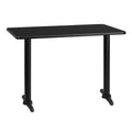 Flash Furniture Stiles 30 x 42 Rectangular Black Laminate Table Top with 5 x 22 Table Height Bases