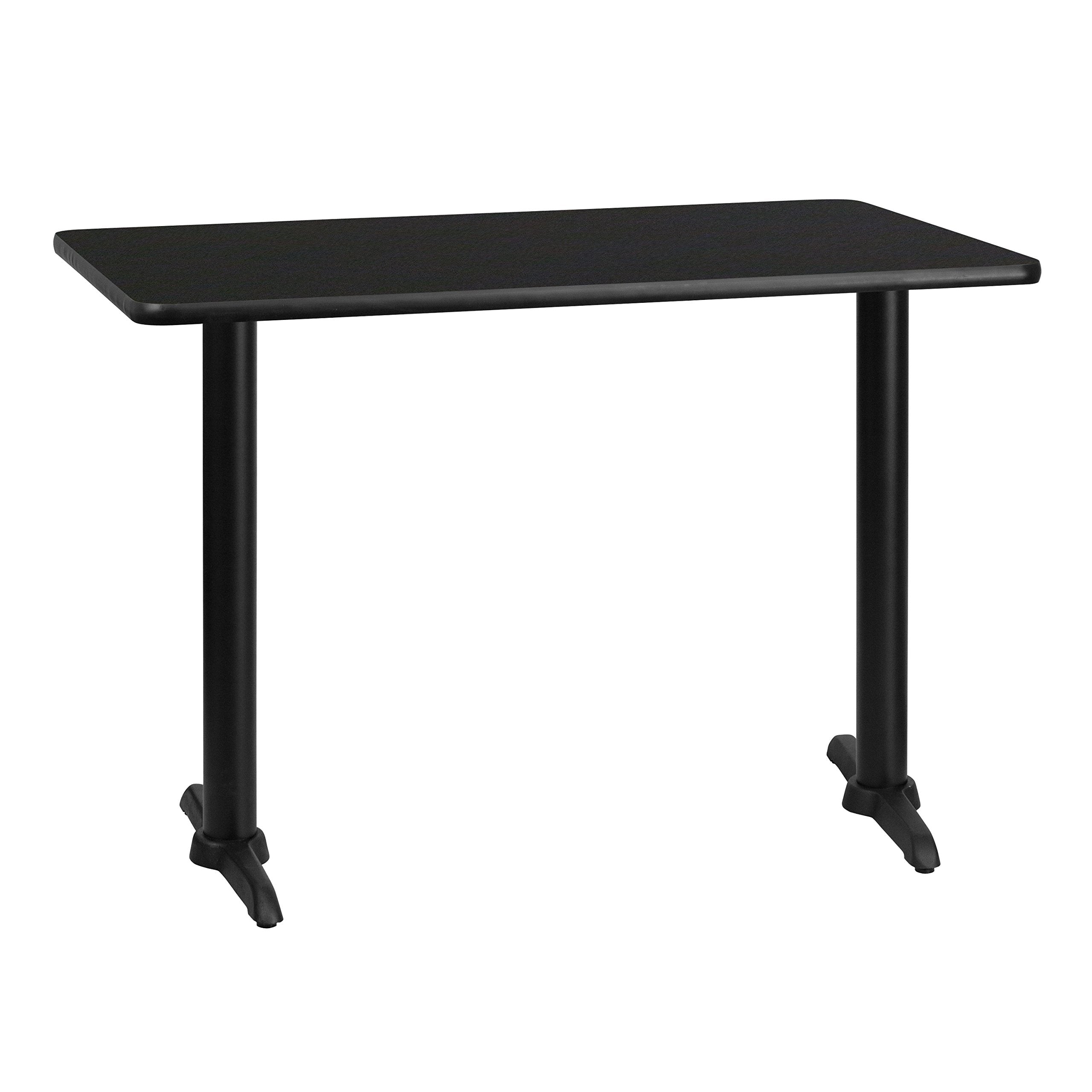 Flash Furniture Stiles 30 x 42 Rectangular Black Laminate Table Top with 5 x 22 Table Height Bases