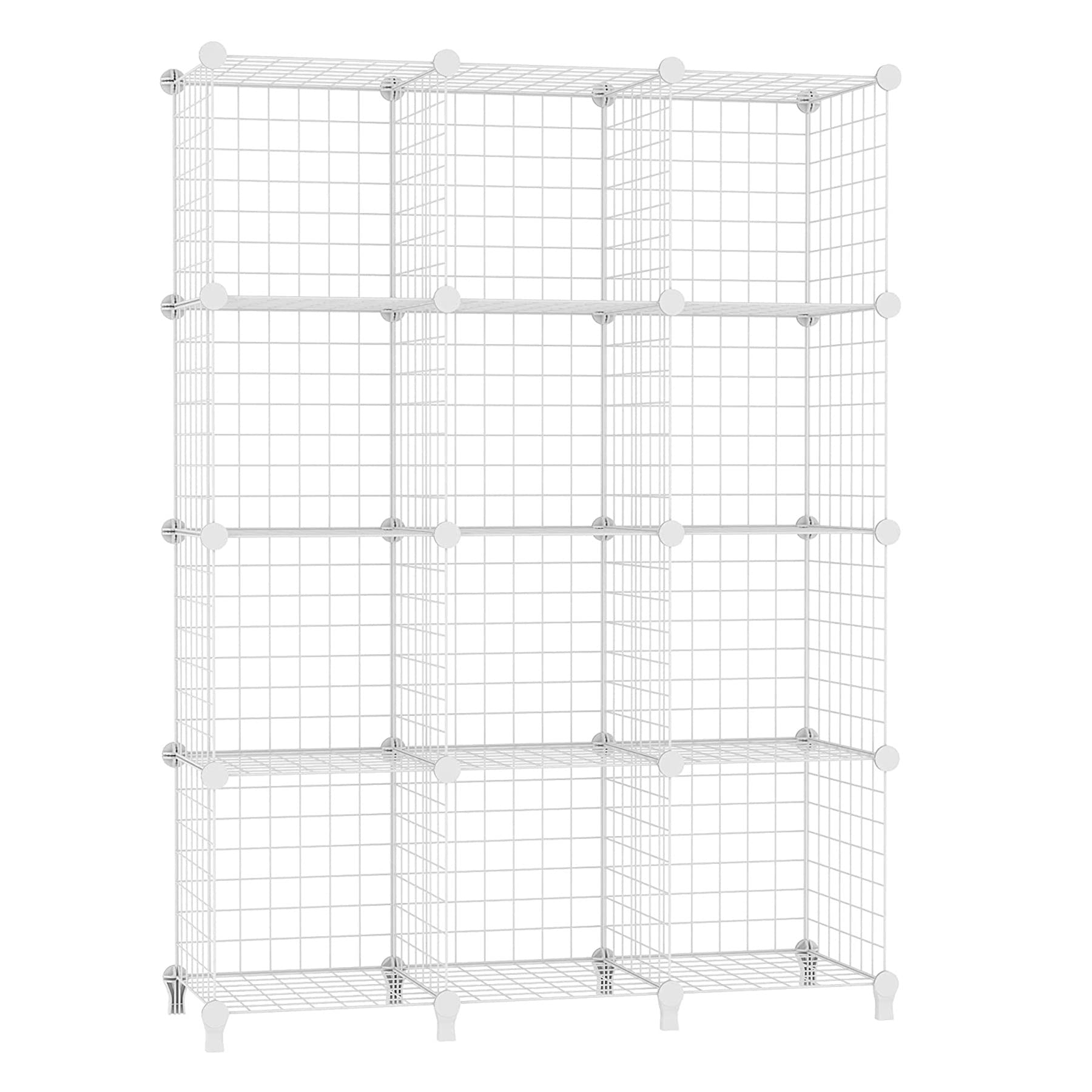 AWTATOS Wire Cube Storage Organizer, Closet Organizers and Storage, Metal 12 Cube Storage Shelves Bookshelf, Portable Closet Clo