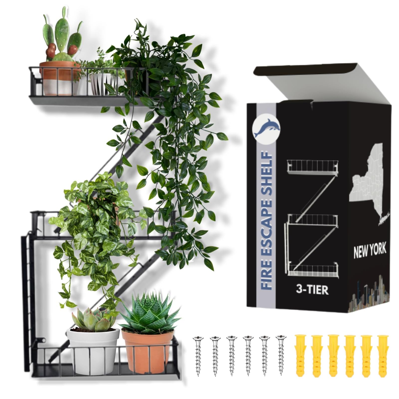 VERSATILE KAS Fire Escape Shelf Fire Escape Wall Shelf Trinket Shelf Display Wall Action Figure Shelf Figure Display Shelf Super