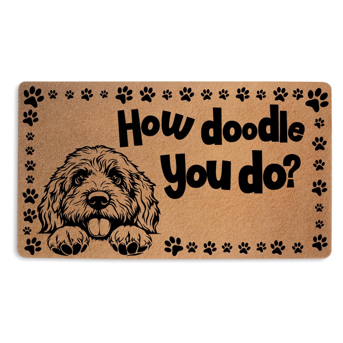 German Shepherd Door Mat 18x30 Inch, Faux Coco Coir Doormat with Non-Slip PVC Backing, Cute Dog Printed Welcome Mat for Outdoor 