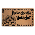 Golden Doodle Door Mat 18x30 Inch, Faux Coco Coir Doormat with Non-Slip PVC Backing, Cute Dog Durable Welcome Mat for Outdoor In