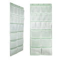 18 Pockets Over the Door Shoes Organizer,Behind Door Closet Hanging Shelf with 4 Hooks,Back of Door Entryway Storage Holder Rack