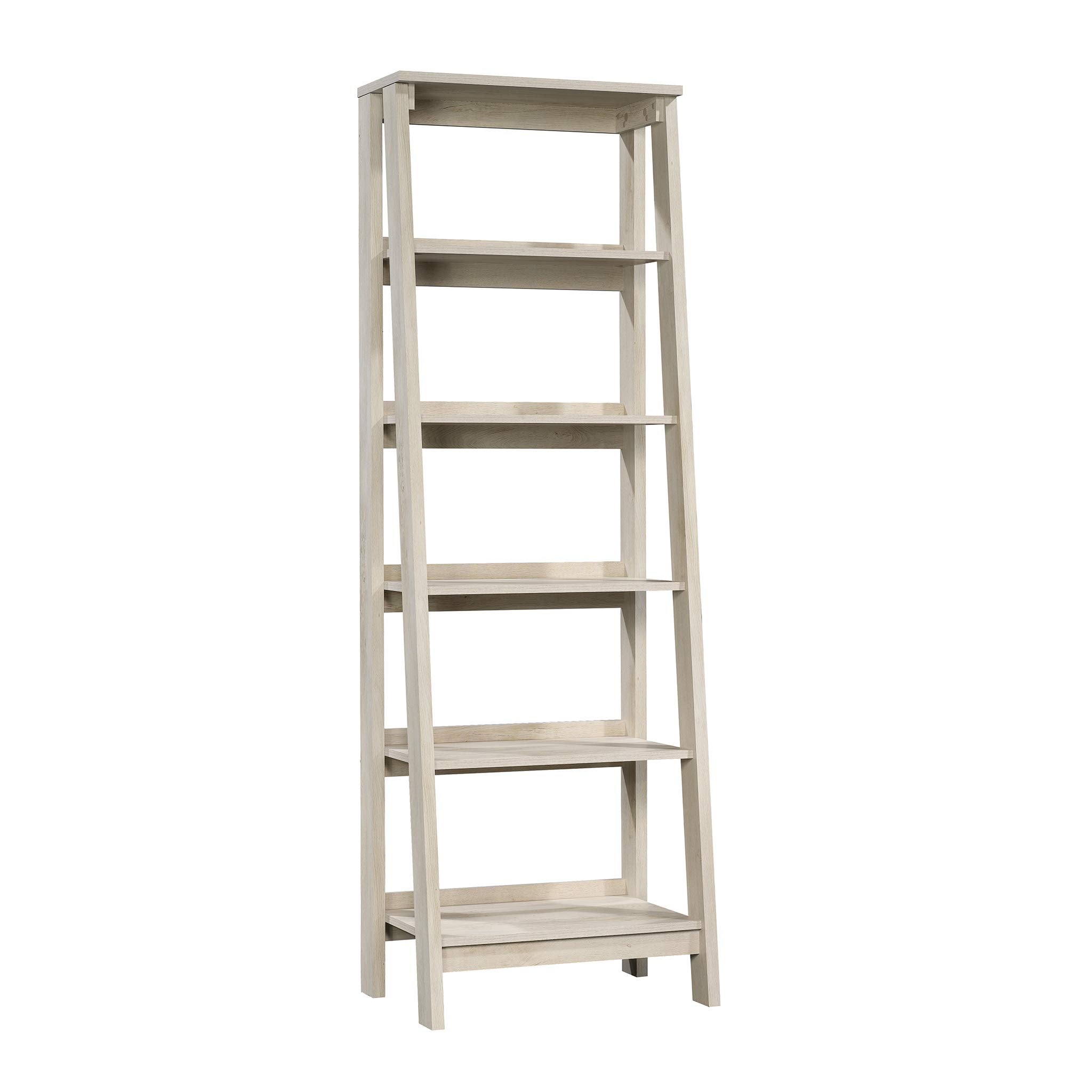 Sauder Trestle 5 Bookcase/Book Shelf, L: 23.54 x W: 16.61 x H: 71.14, Chalked Chestnut finish