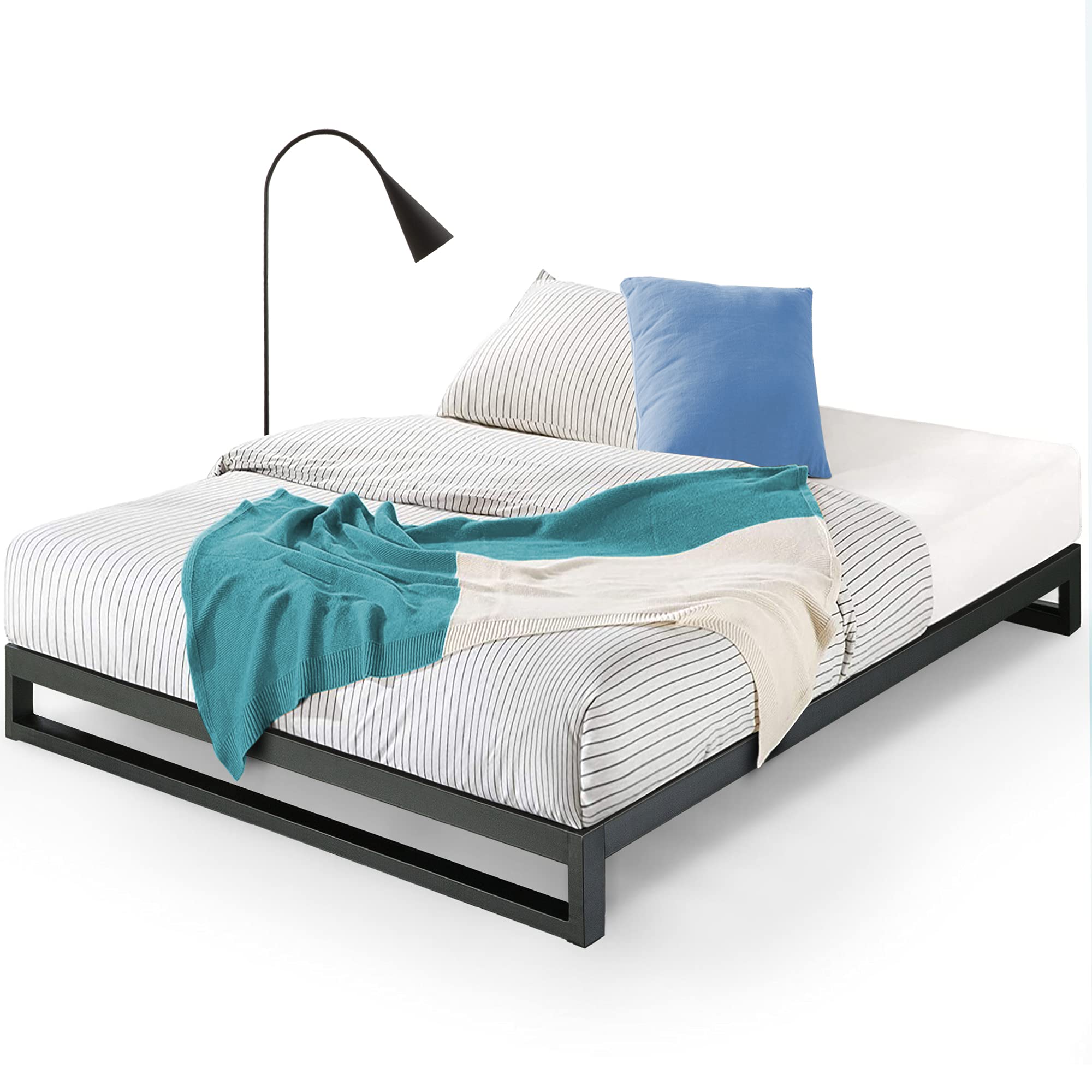 ZINUS Trisha Metal Platforma Bed Frame, Wood Slat Support, No Box Spring Needed, Easy Assembly, King