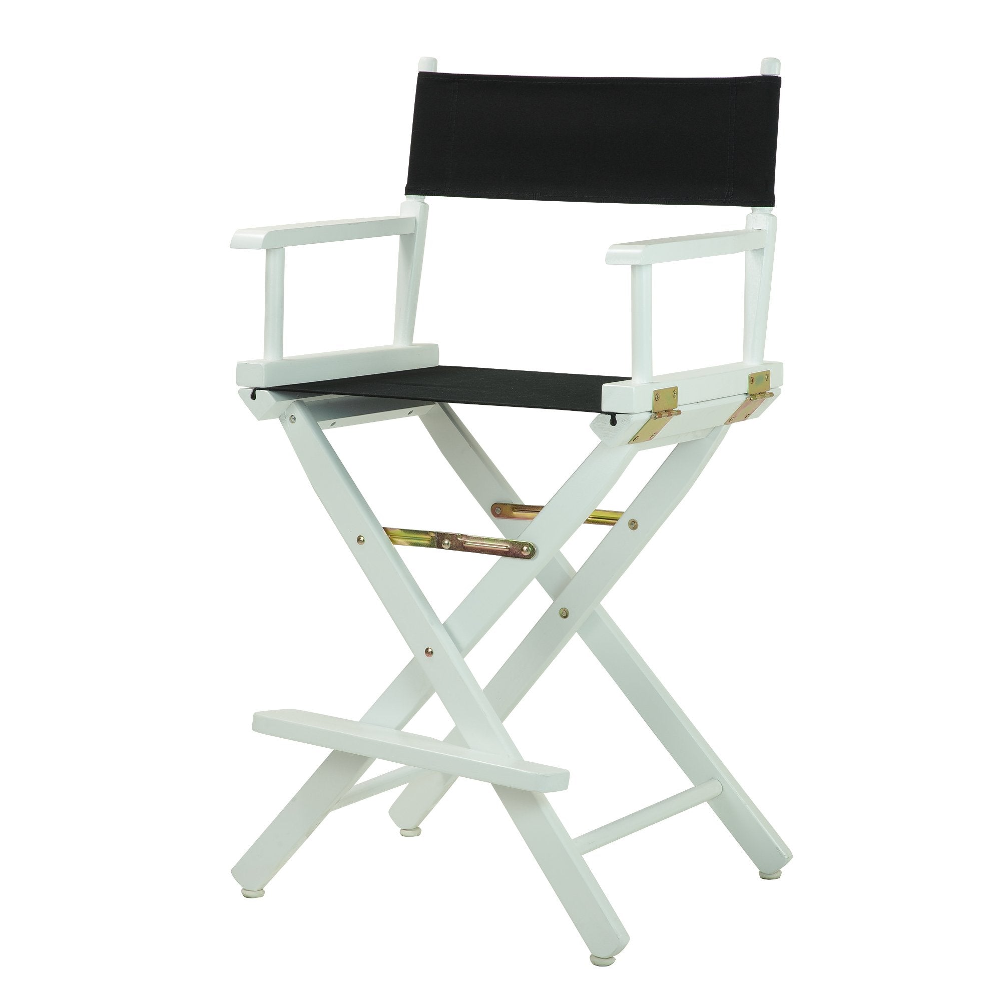 Casual Home 24 Directors Chair White Frame with Black Canvas, Counter Height