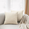All Smiles Throw Pillow Covers 18x18 Set of 2 Beige Linen Neutral Decorative Farmhouse D  cor Burlap Accent Euro Sham Cushion Ca