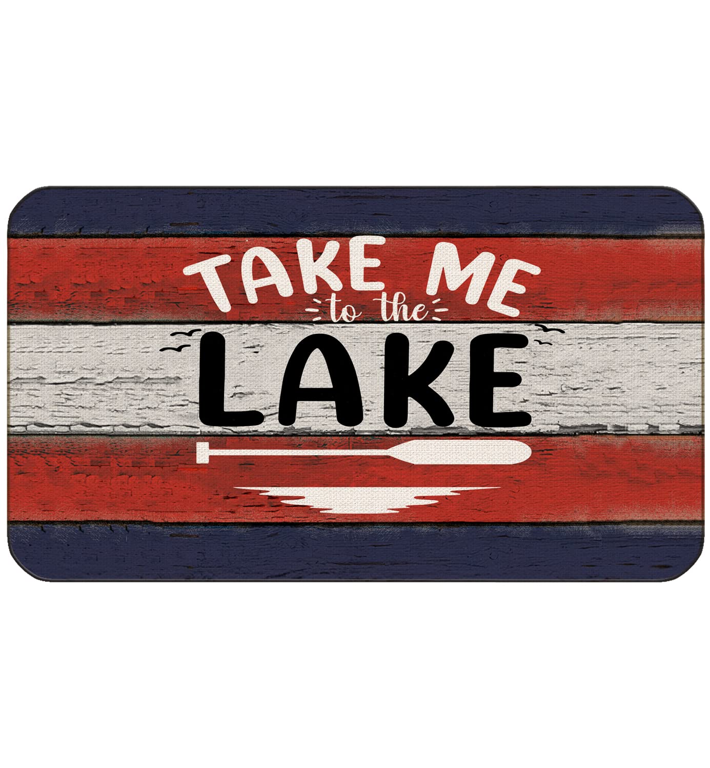 BXFAHZJ Take Me to The Lake Paddle Door Mat 17x30 Inch Indoor Outdoor Entrance Doormat Decor for Lake House Porch Bench Home,Lak