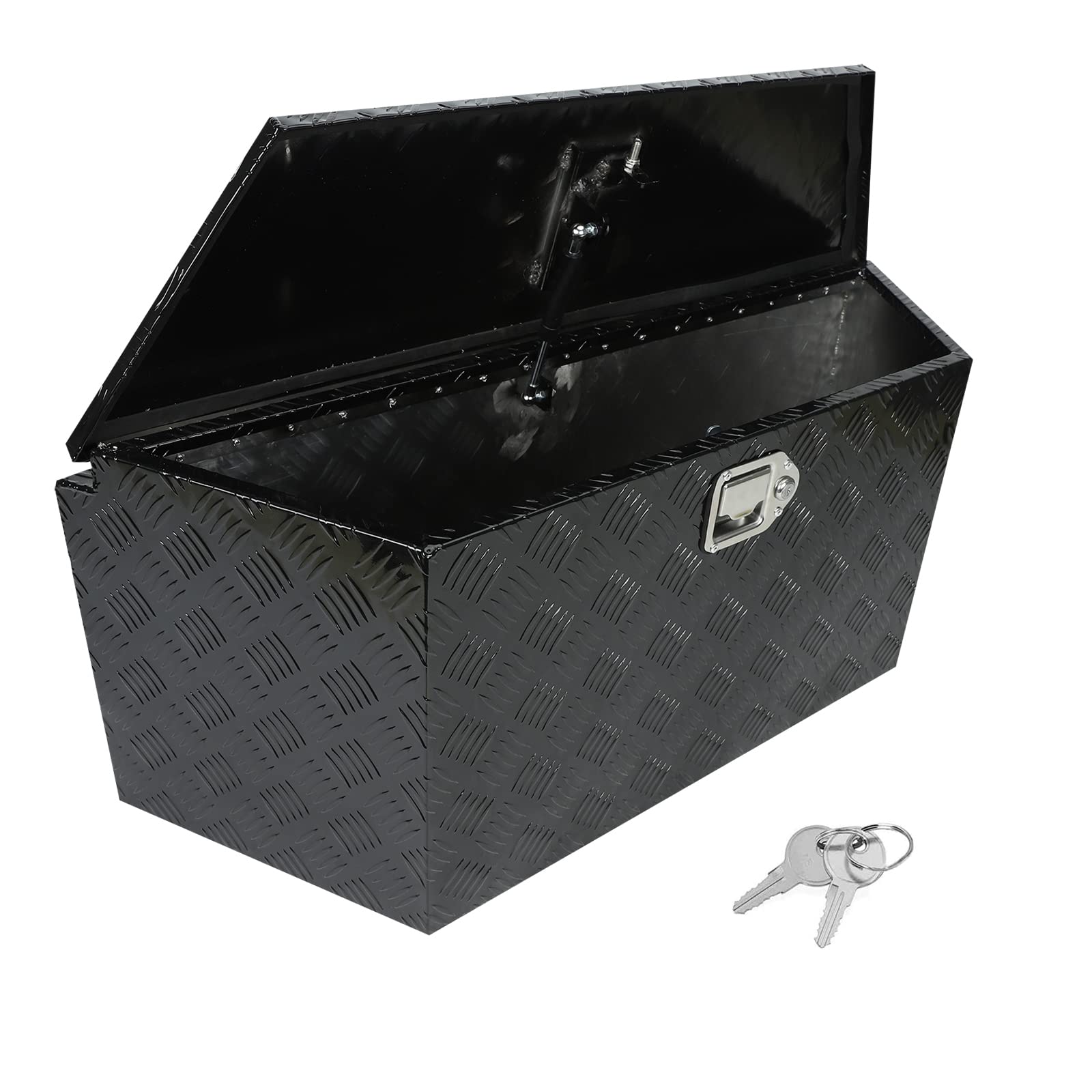 confote 39 Inch Heavy Duty Aluminum Stripes Plated Tool Box Pick Up Truck Bed RV Trailer Tongue Toolbox Waterproof Storage Organ