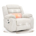 SINCRUMI Power Swivel Rocker Recliner Chair for Adults with Massage and Heat, USB and Type-C Charging Port, Infinite Position, E