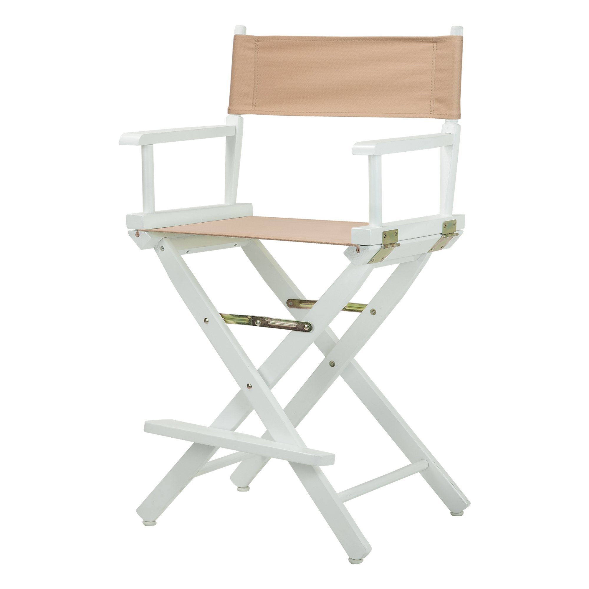 Casual Home 24 Directors Chair White Frame with Tan Canvas, Counter Height