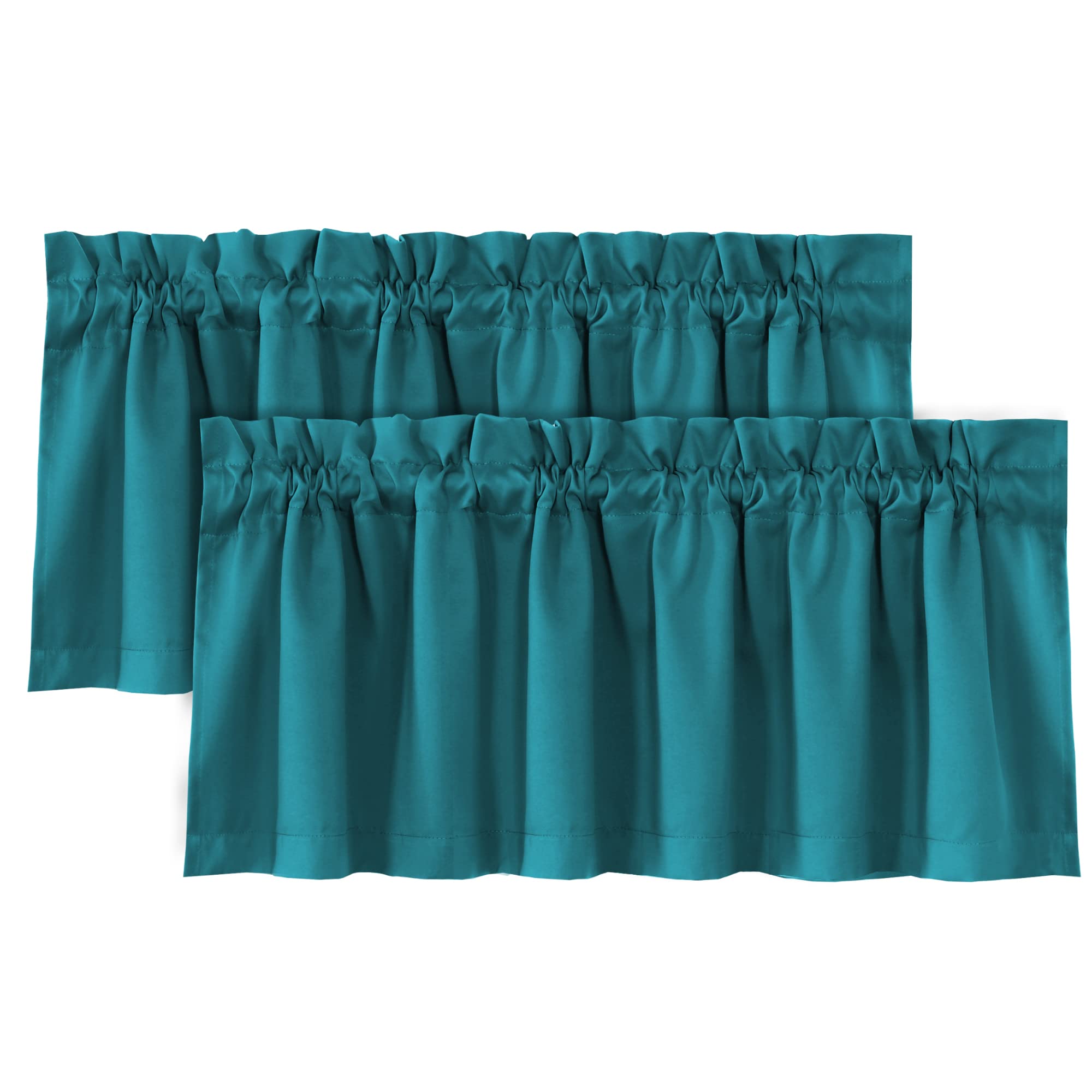 H.VERSAILTEX 100% Blackout Valances for Windows,Valances Farmhouse Window Treatment Drapes for Small Windows Kitchen Living Room