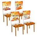 Umigy 4 Pcs Thanksgiving Maple Chair Covers Fall Vintage Dining Chair Slipcovers Autumn Holiday Removable Washable Back Chair Co