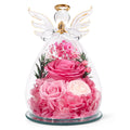 Gifts for Women Preserved Rose Forever Flower in Glass Angel Figurines Fresh Flowers for Delivery Prime Mothers Day Birthday Gif