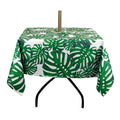 ColorBird Spring & Summer Palm Leaf Outdoor Tablecloth Waterproof Spillproof Polyester Table Cover with Zipper Umbrella Hole for