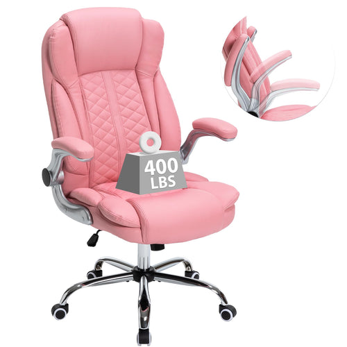 400lbs Executive Office Chair with Flip Up Armrests,Big and Tall Computer Office Chair for Heavy People,Heavy Duty Ergonomic Com