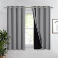 NICETOWN 100% Blackout Curtain with Black Liners, Thermal Insulated Full Blackout 2-Layer Lined Drape, Noise Cancellation Window