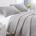 Twin Quilt Set - 68x86 Soft Washed 3-Layer Lightweight Bedspread with Multi-Lock Quilting, Minimalist Nordic Bedding, All-Season