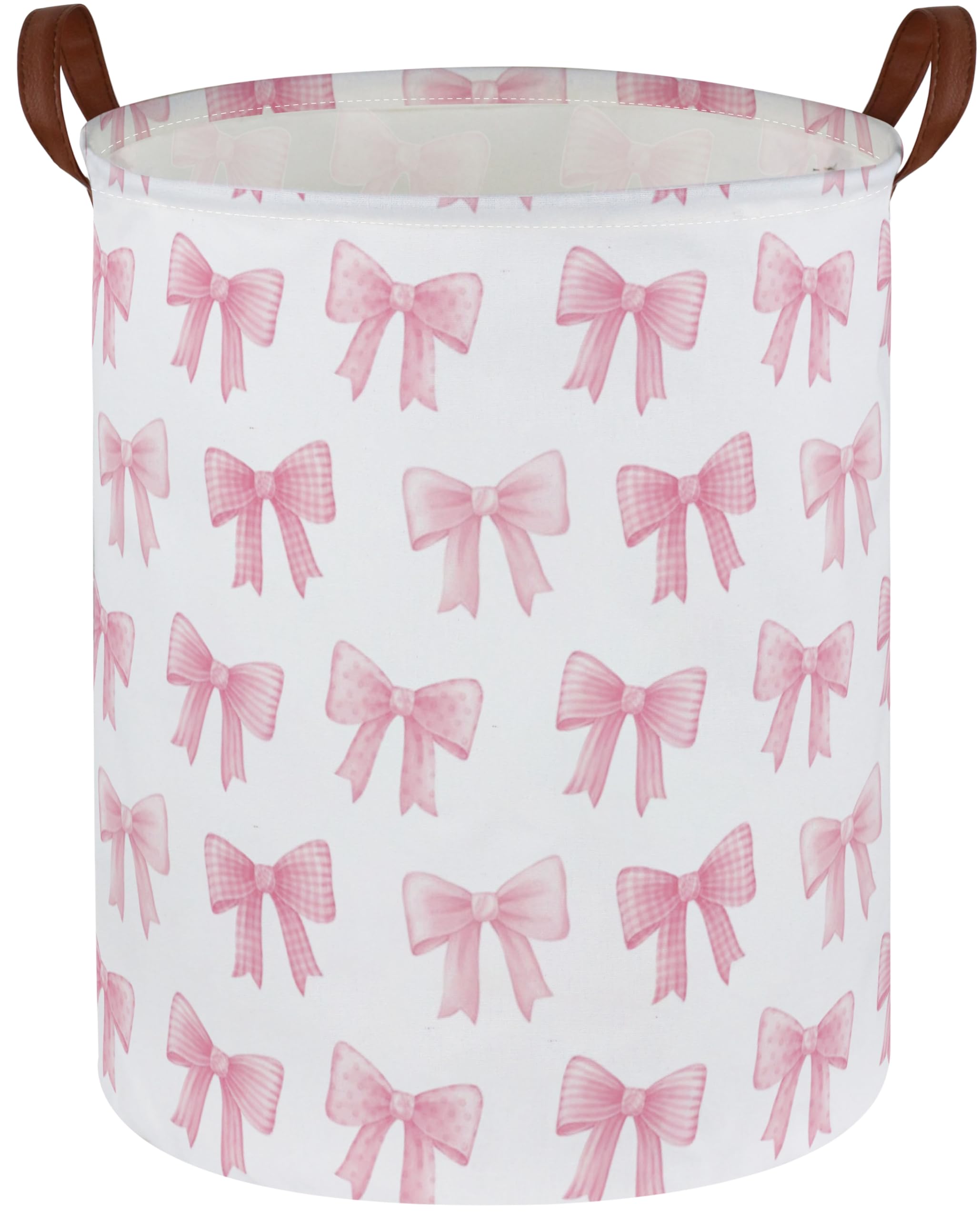 Sanjiaofen Kids Laundry Hamper,Pink Laundry Basket Collapsible Girls Storage Baskets for Home Decor,Office,Toy Organizer,(Pink B