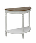 Convenience Concepts French Country Half-Round Entryway Table with Shelf, Driftwood/White