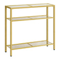 HOOBRO 29.5 Narrow Console Table, 3-Tier Tempered Glass Sofa Table, Small Side Table, Modern Entryway Table, for Entrance, Livin