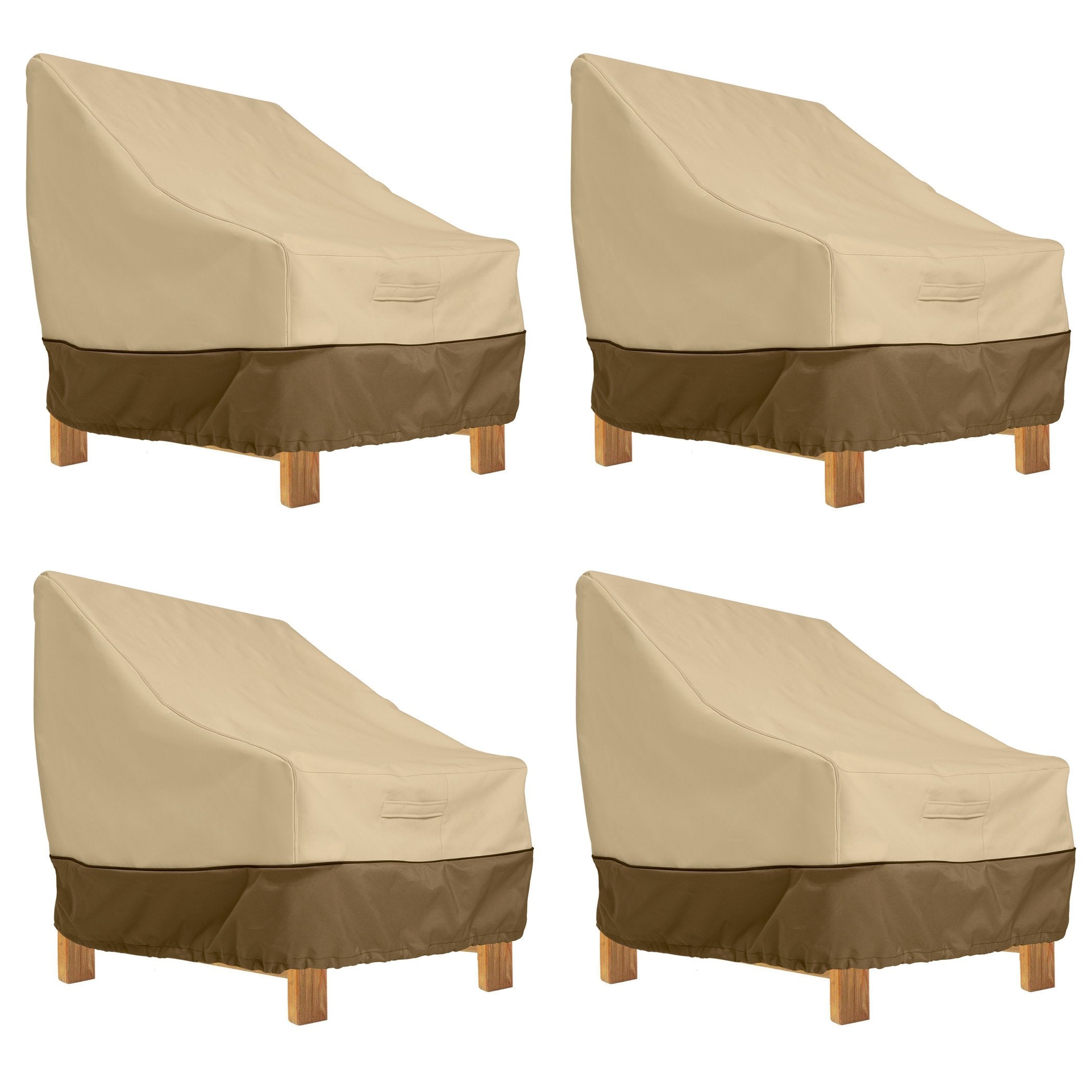 Classic Accessories Veranda Water-Resistant 38 Inch Deep Seated Patio Lounge Chair Cover, 4 Pack, Patio Furniture Covers