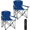 KingCamp Oversized Camping Chairs for Adults with Carry Bag, Heavy Duty Outdoor Camping Chairs with Cup Holder, Storage Pocket, 