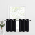 NICETOWN Black Small Window Valances Curtains - Thermal Insulated Home Decor Blackout Grommet Tier Curtains Drapes for Halloween