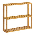 SONGMICS Bamboo Bathroom Shelf, 3-Tier Adjustable Plants Rack, Wall-Mounted or Stand, in the Living Room, Balcony, Kitchen, 5.9 