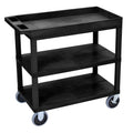 LUXOR EC122HD-B 32 x 18 Cart - Two Flat/One Tub Shelves