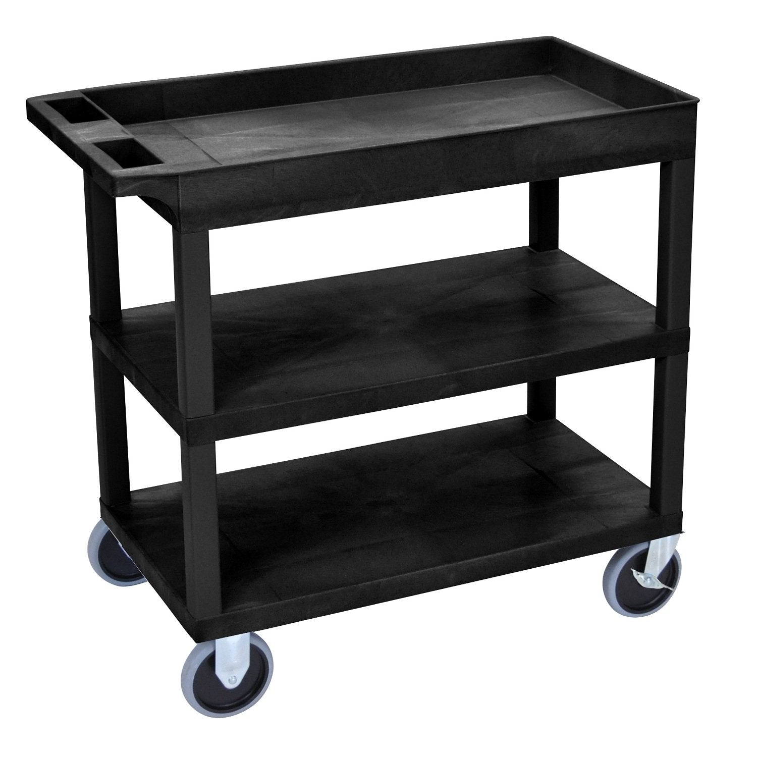 LUXOR EC122HD-B 32 x 18 Cart - Two Flat/One Tub Shelves
