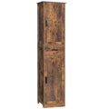 usikey 67 Tall Storage Cabinet with Adjustable Shelves & 2 Doors, Narrow Tall Cabinet for Living Room, Home Office, Rustic Brown