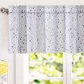 DriftAway Harper Ink Floral Pattern Window Treatment Valance Curtain Living Room Bedroom Dining Room Rod Pocket 52 Inch by 18 In