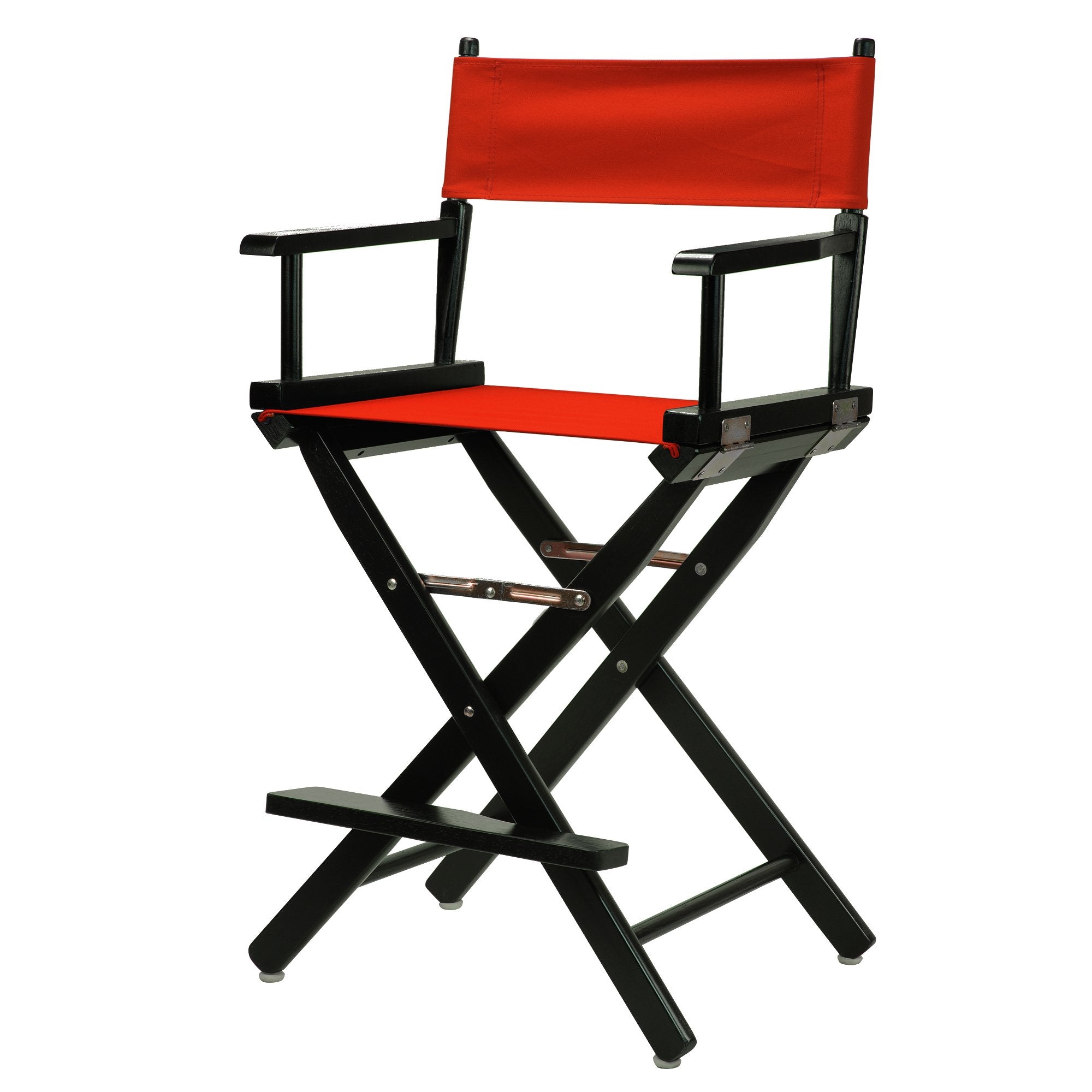 Casual Home 24 Directors Chair Black Frame-with Red Canvas, Counter Height