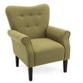 BELLEZE Modern Accent Chair for Living Room, High Back Armchair with Wooden Legs, Upholstered Wingback Side Chair Padded Armrest