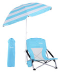 WGOS Beach Chair Low Beach Chairs for Adults Beach Chair with Folding Chair Detachable SPF 50+ Umbrella, Armrests, Cup Holder, P