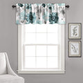 Lush Decor Leah Room Darkening Window Curtain Valance Floral Insulated Grommet, Valance, Blue